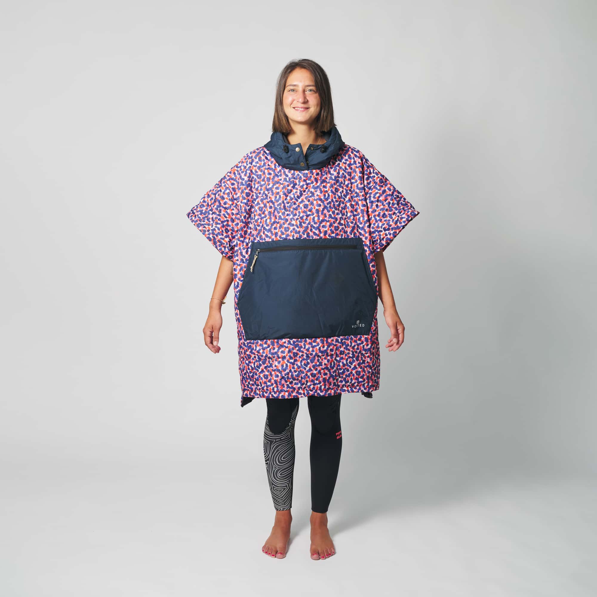 VOITED Surf Inspired Hooded Poncho with a TowelLike Inside Confetti