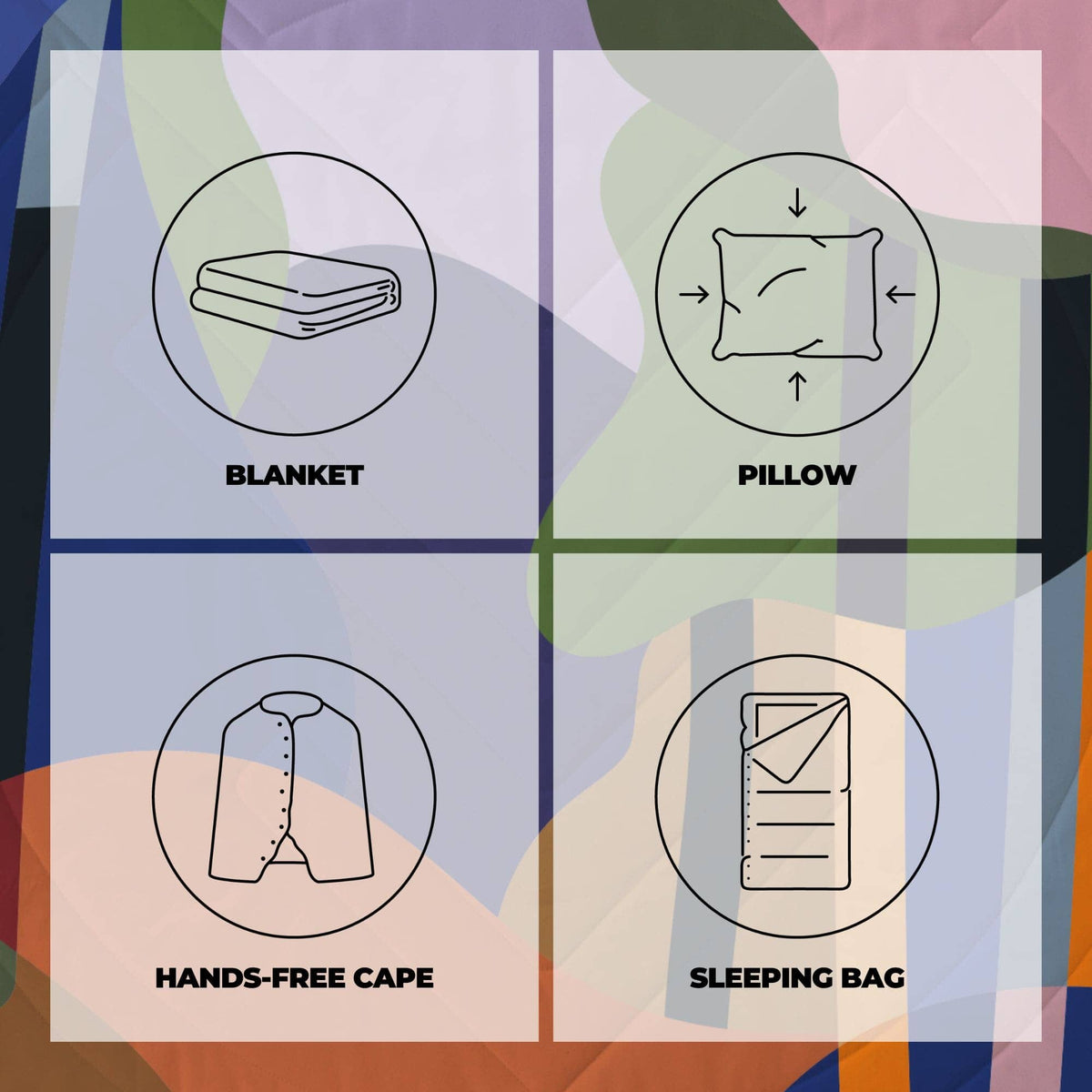 VOITED CloudTouch® Indoor/Outdoor Camping Blanket - Bubbly Forest