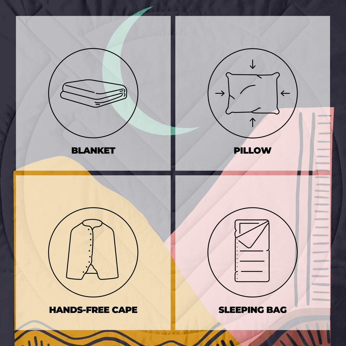 VOITED Fleece Outdoor Camping Blanket - Earth