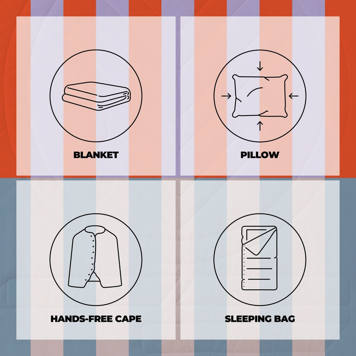 VOITED Recycled Ripstop Outdoor Camping Blanket - Arctic Mist/Digital Lavender