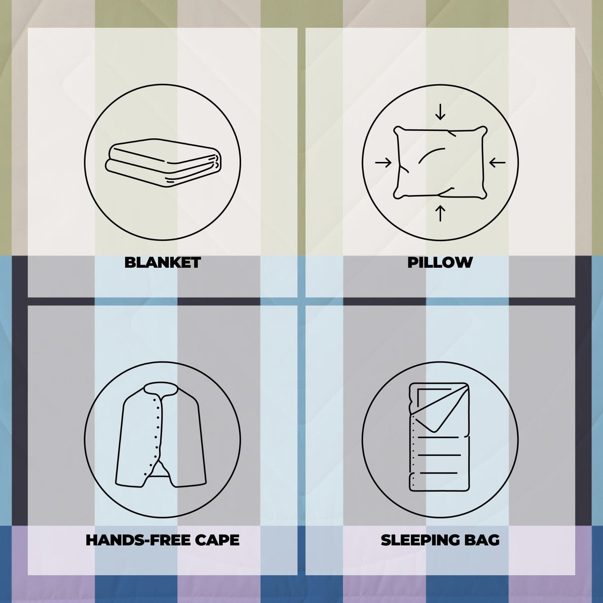 VOITED Recycled Ripstop Outdoor Camping Blanket - Azure