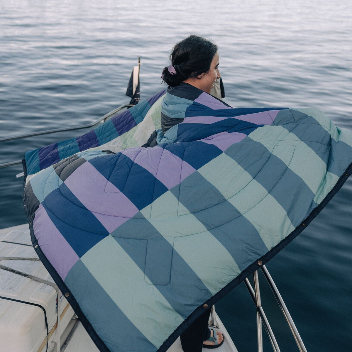 VOITED Recycled Ripstop Outdoor Camping Blanket - Azure