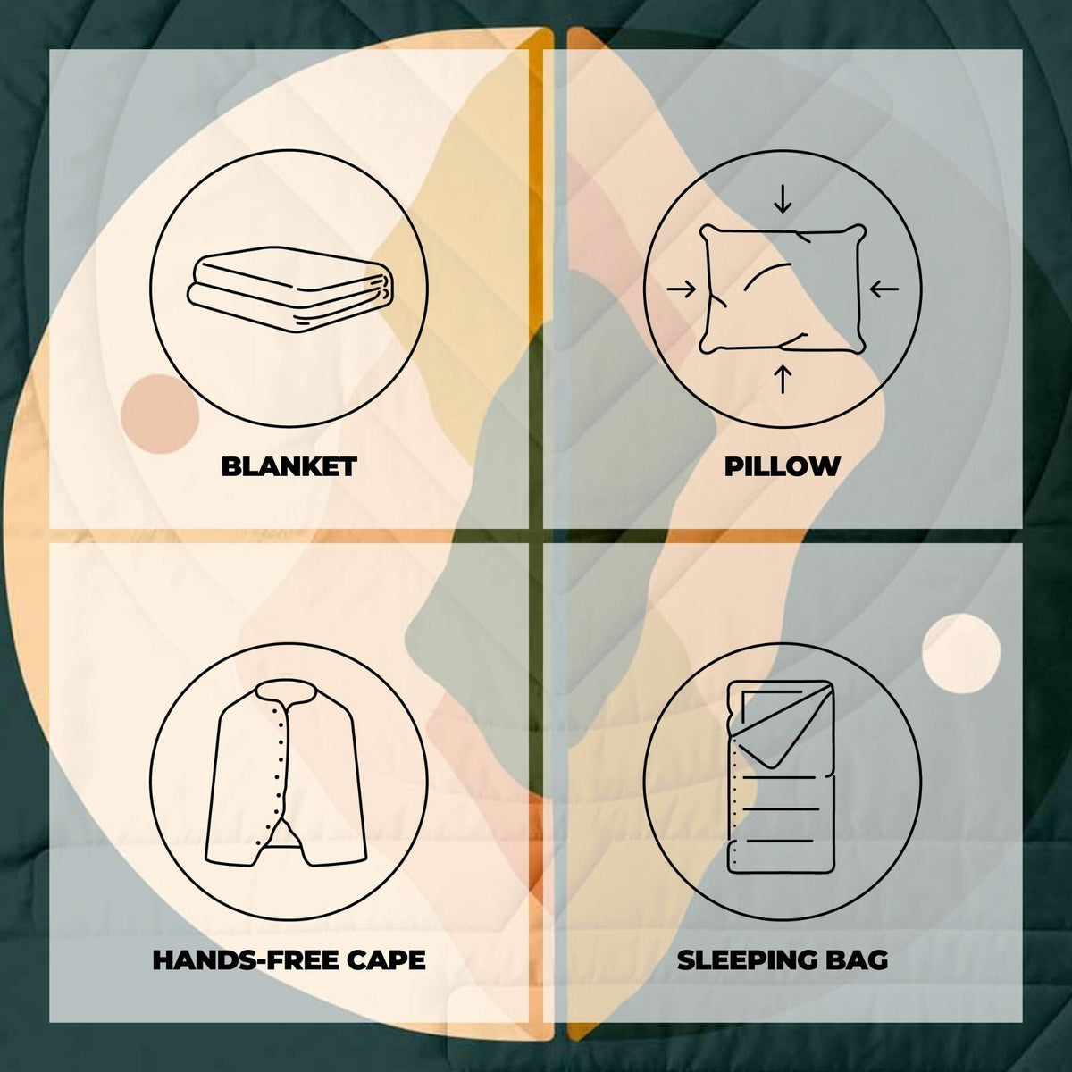 VOITED Recycled Ripstop Outdoor Camping Blanket - Day & Night