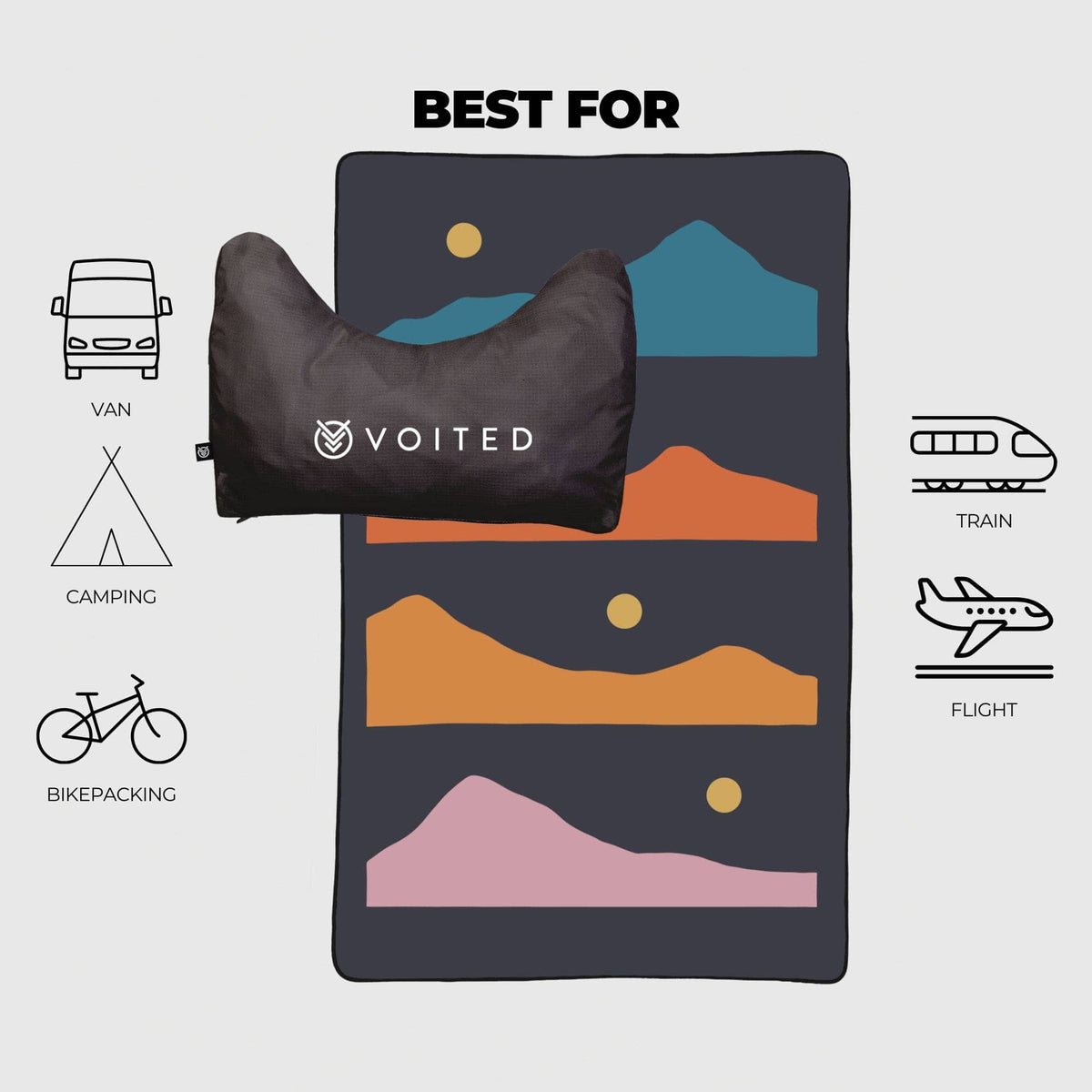 VOITED NeckPack Travel Blanket - Trailtrekker