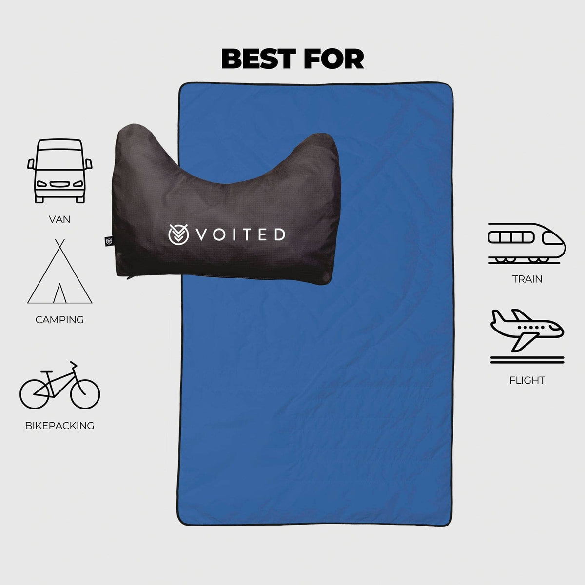 VOITED NeckPack Travel Blanket - Waterfall
