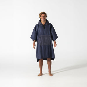 VOITED Micro Fleece Poncho -Ocean Navy/Ethno