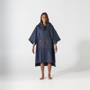 VOITED Micro Fleece Poncho -Ocean Navy/Ethno