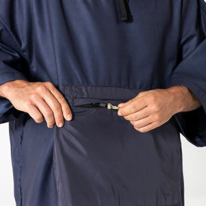 VOITED Micro Fleece Poncho -Ocean Navy/Ethno