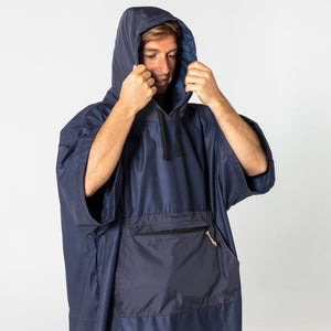 VOITED Micro Fleece Poncho -Ocean Navy/Ethno