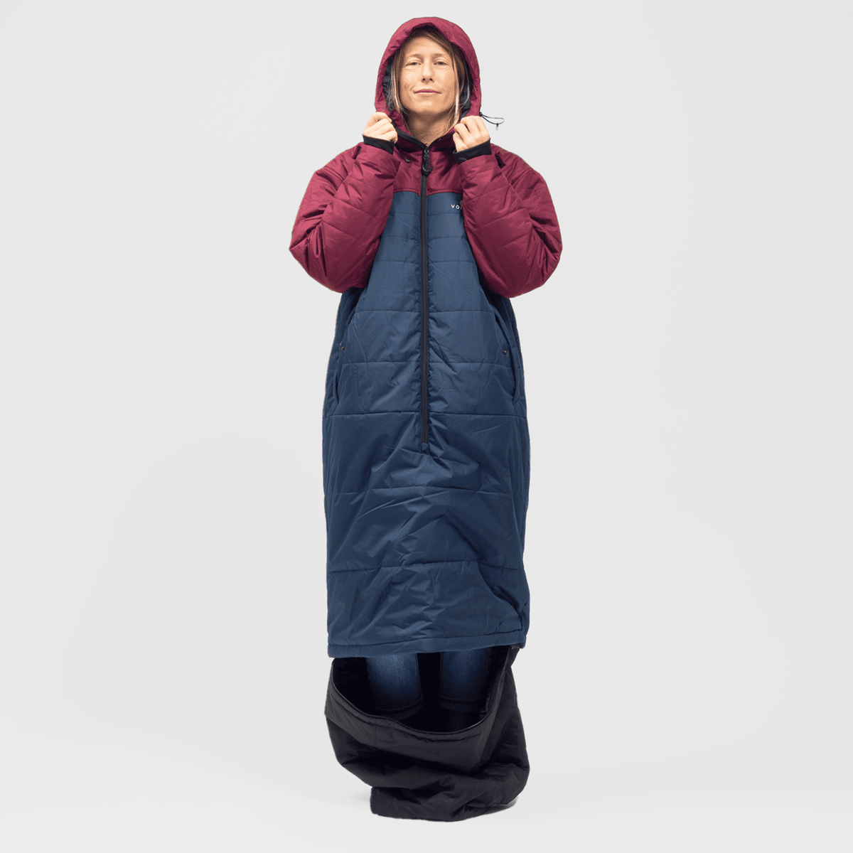 VOITED Wearable Blanket Coat Sleeping Bag in One Cardinal Navy Black