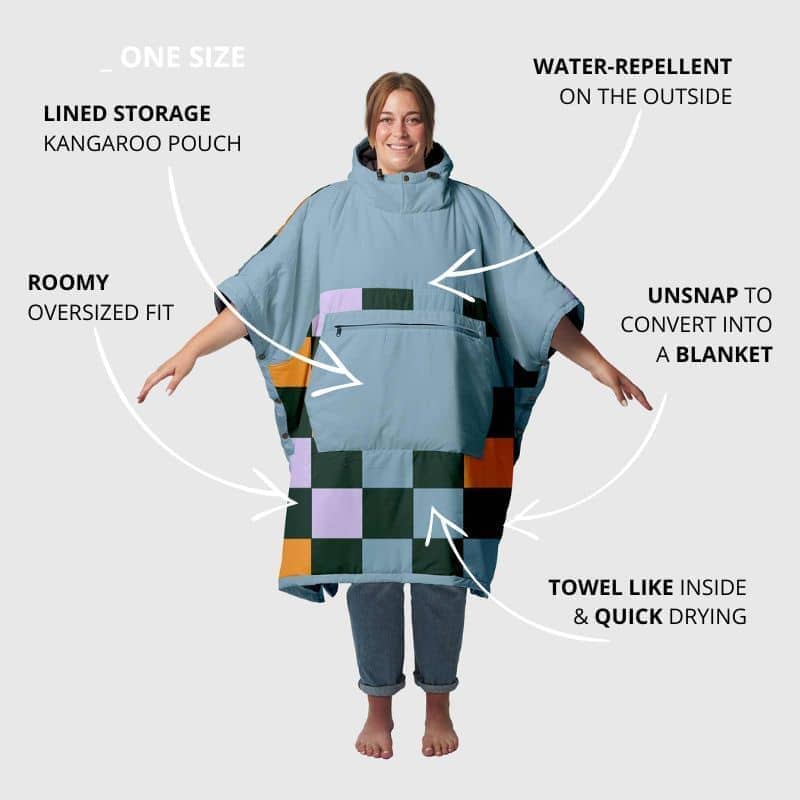 VOITED Trooper Outdoor Premium Poncho-Blanket - Cheeckers