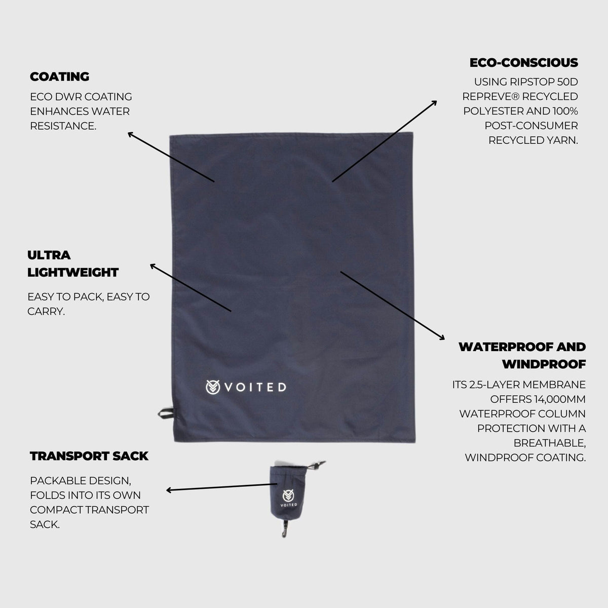 VOITED Pocket Dry Mat - Graphite