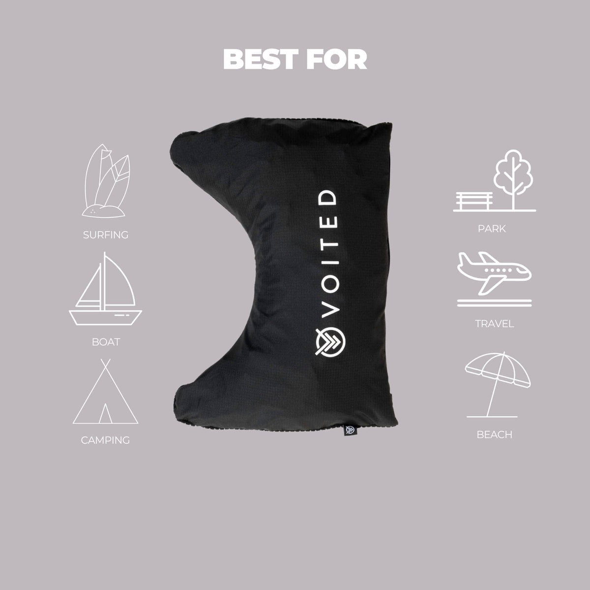 VOITED Beach Towel - Black