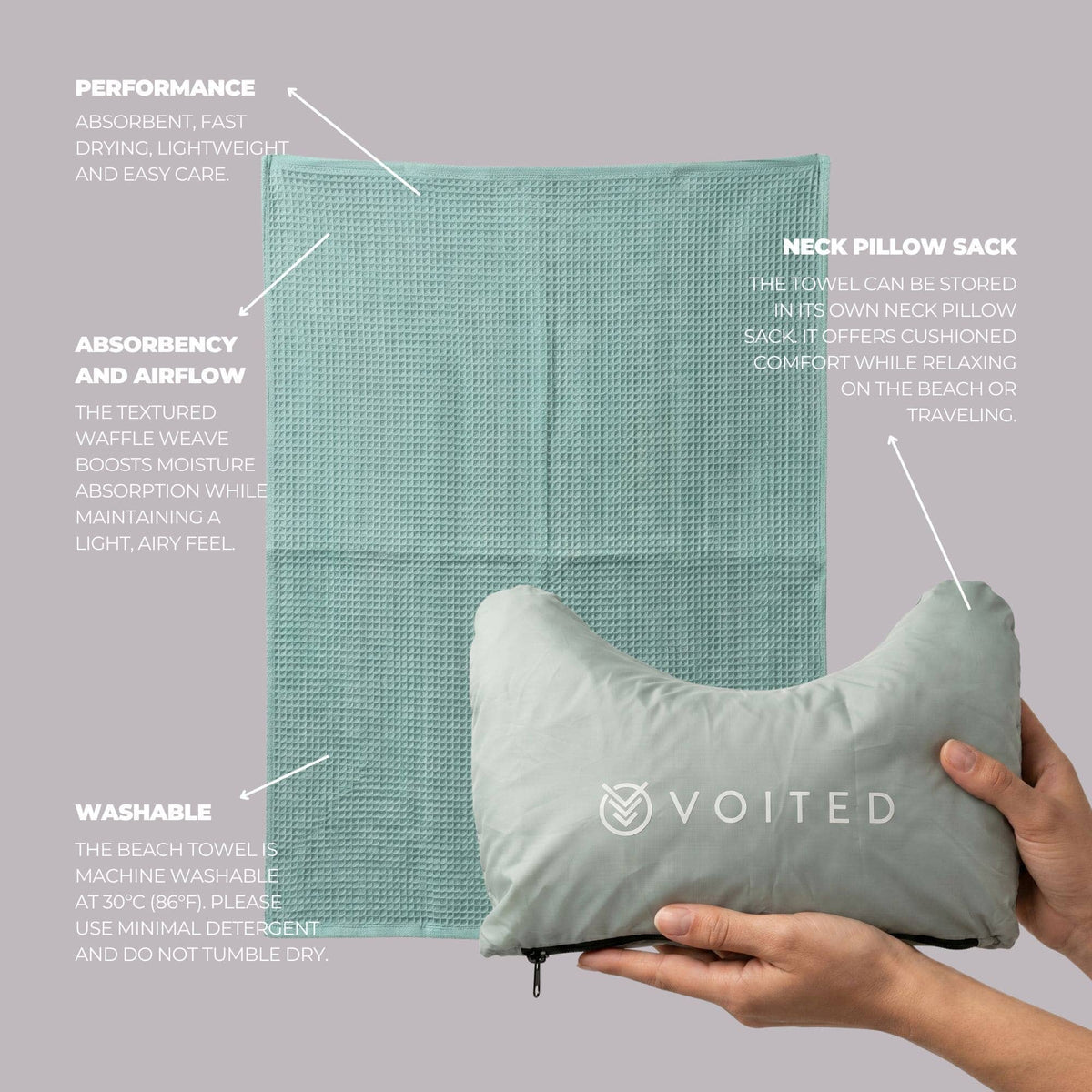 VOITED Beach Towel - Eucalyptus