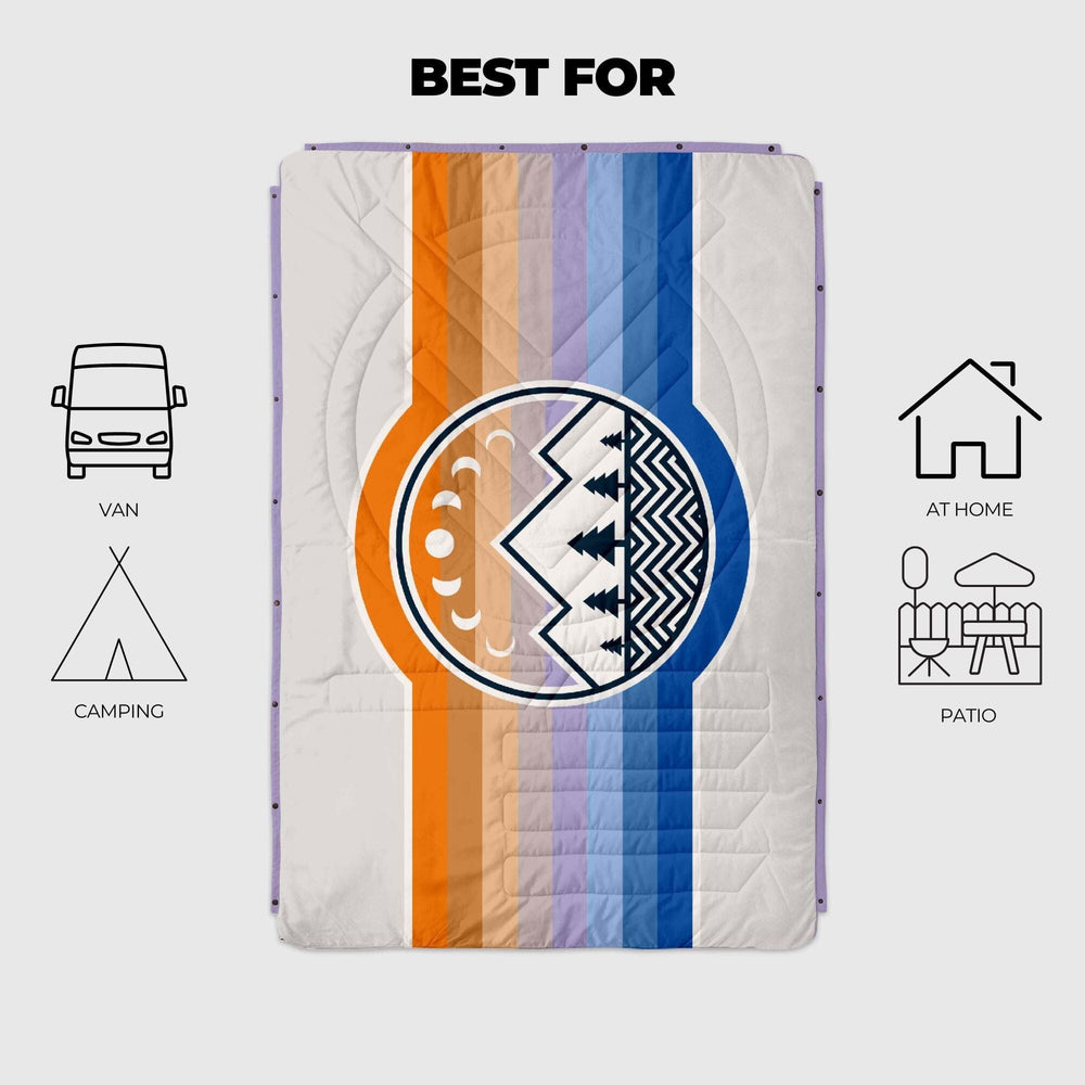 VOITED CloudTouch® Indoor/Outdoor Camping Blanket - Camp Vibes Powder