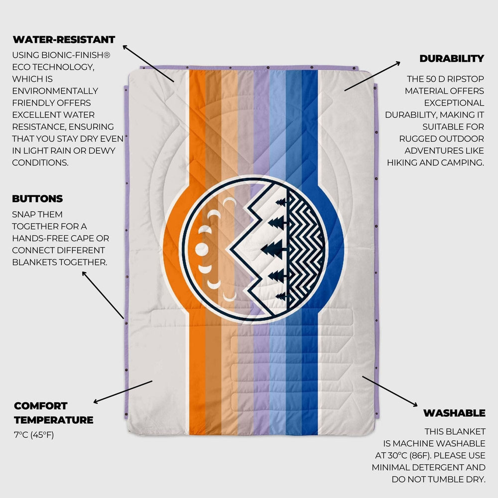 VOITED CloudTouch® Indoor/Outdoor Camping Blanket - Camp Vibes Powder