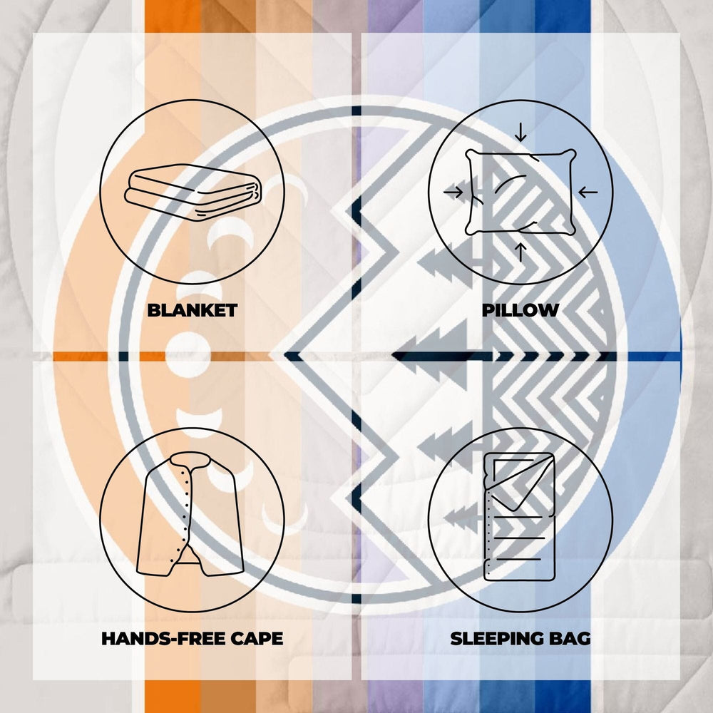 VOITED CloudTouch® Indoor/Outdoor Camping Blanket - Camp Vibes Powder