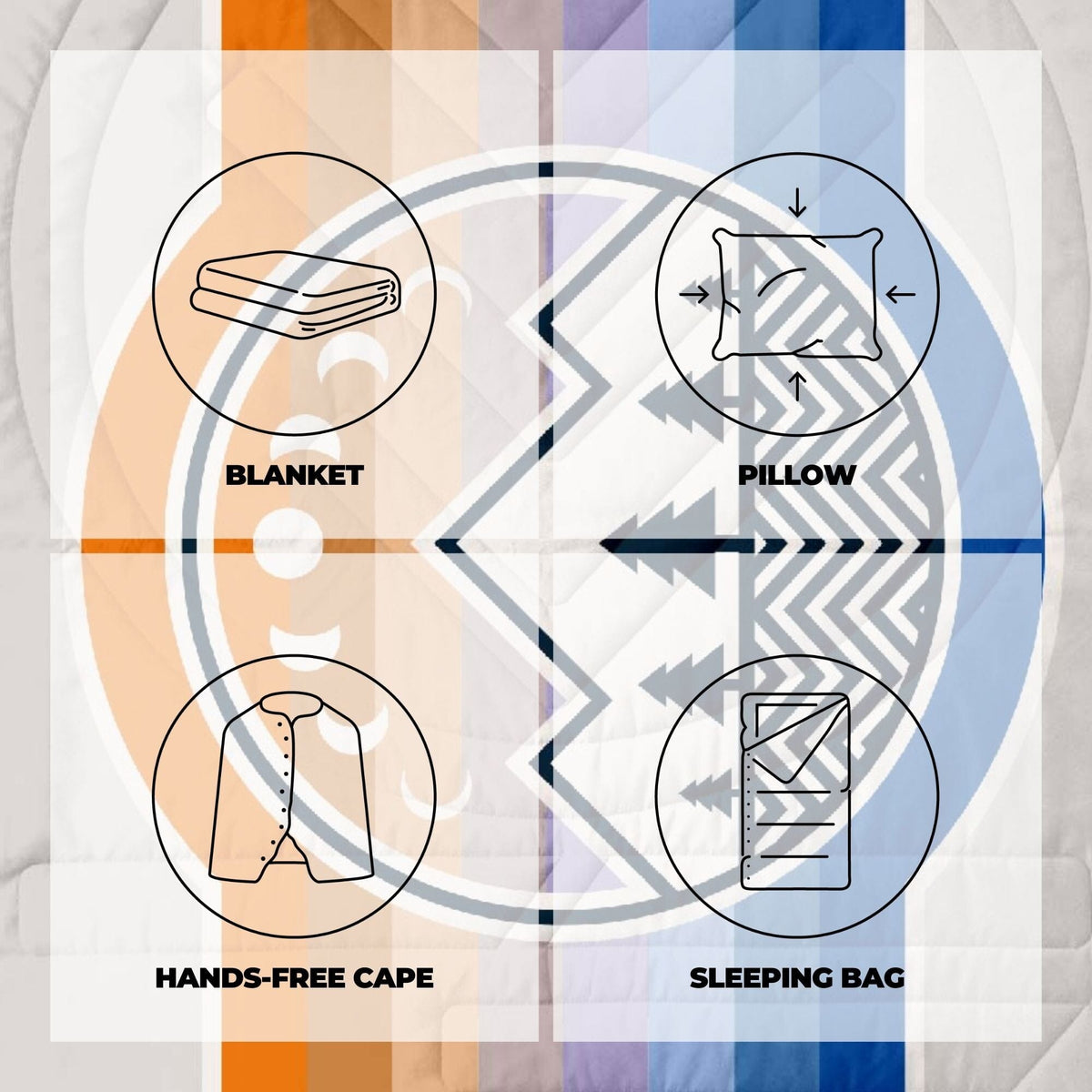 VOITED CloudTouch® Indoor/Outdoor Camping Blanket - Camp Vibes Powder