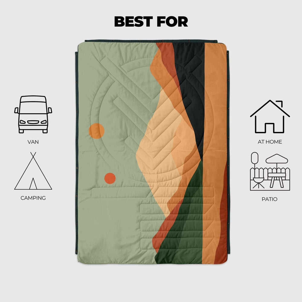 VOITED CloudTouch® Indoor/Outdoor Camping Blanket - Jasper / Tree Green