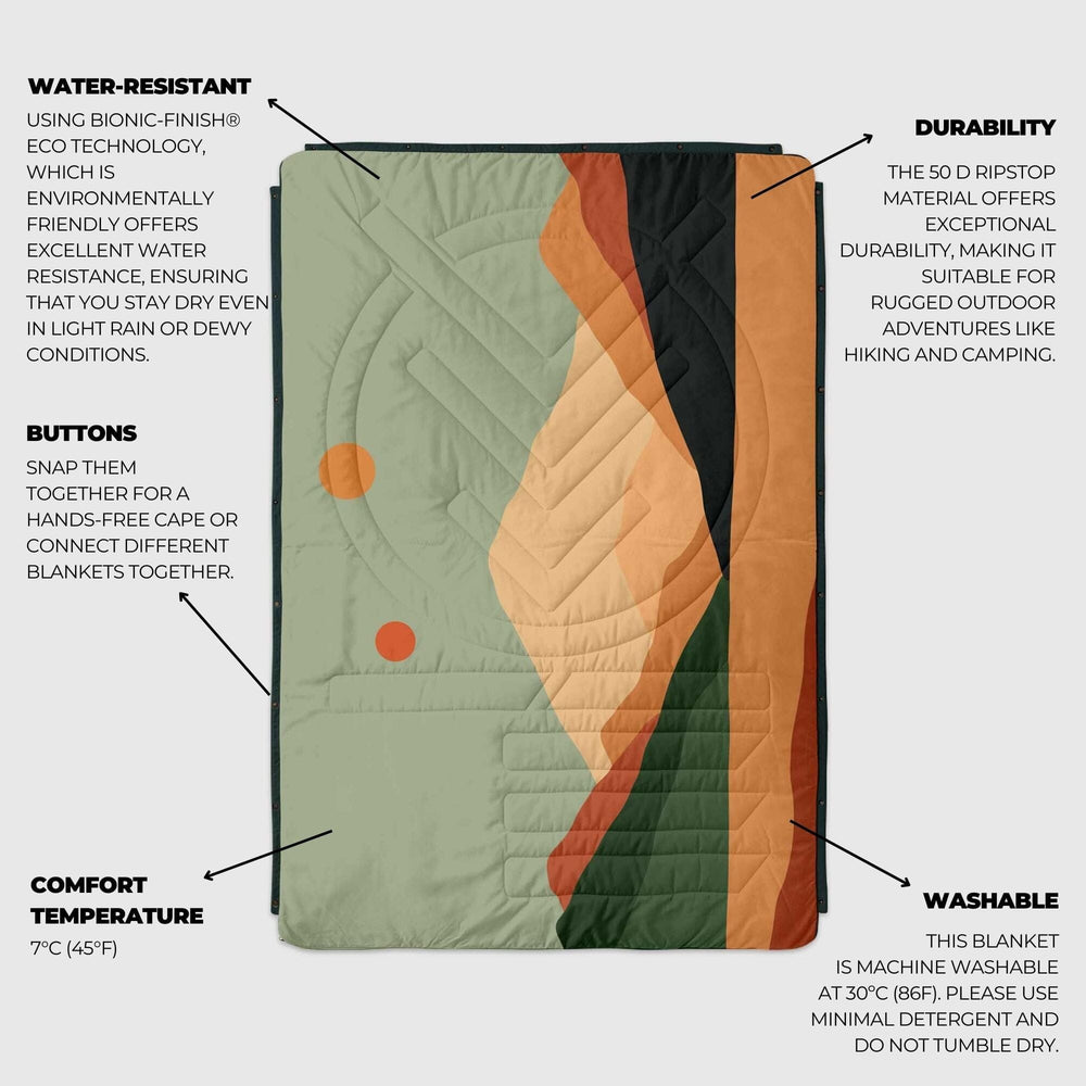 VOITED CloudTouch® Indoor/Outdoor Camping Blanket - Jasper / Tree Green