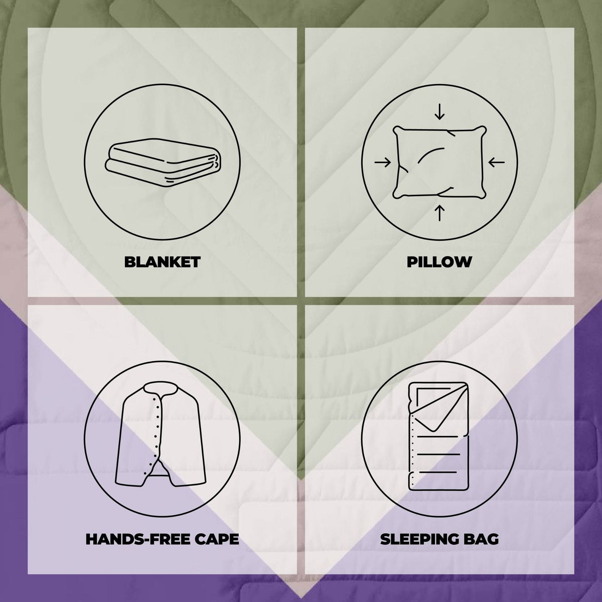 VOITED CloudTouch® Indoor/Outdoor Camping Blanket - Light Forest