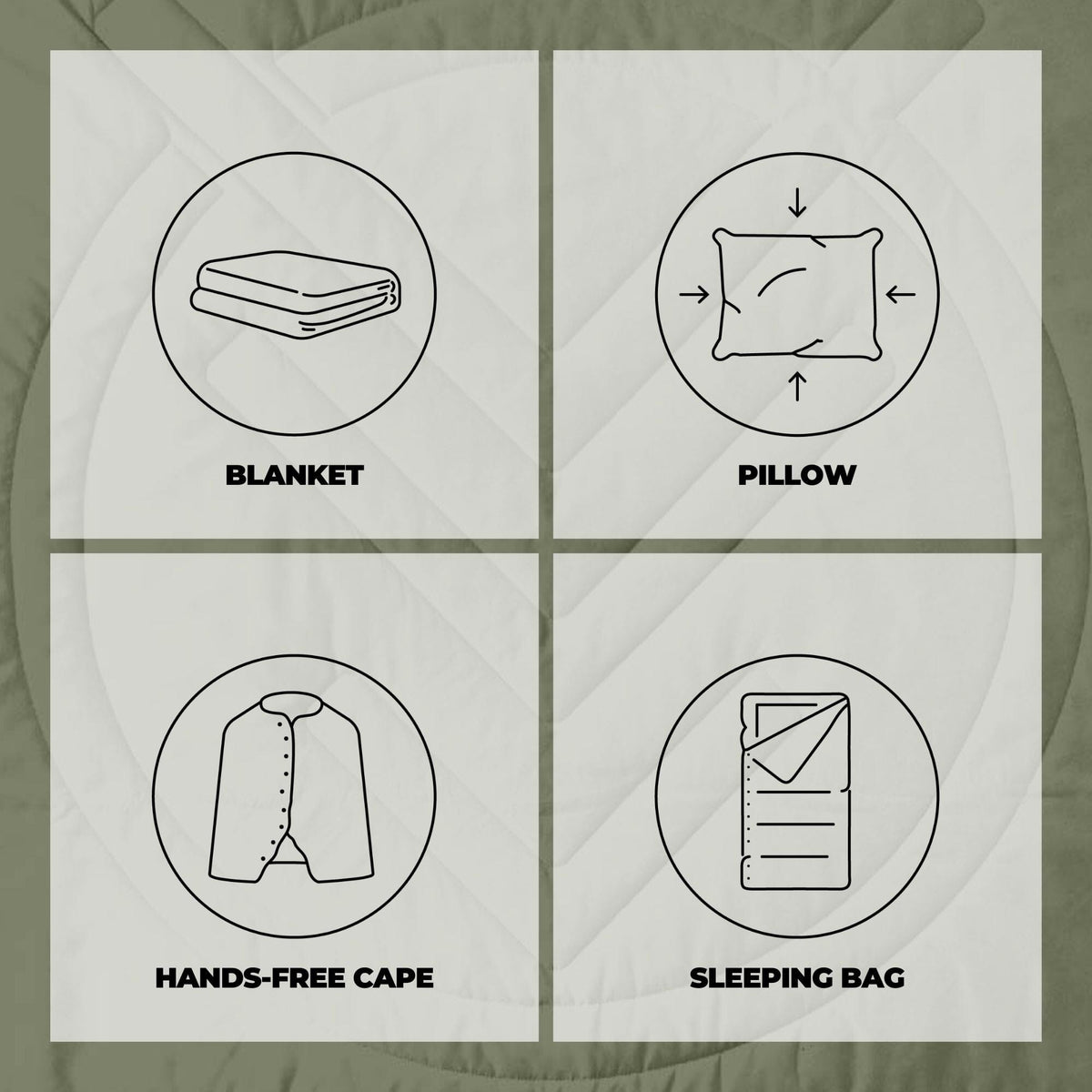 VOITED CloudTouch® Indoor/Outdoor Camping Blanket - Olive