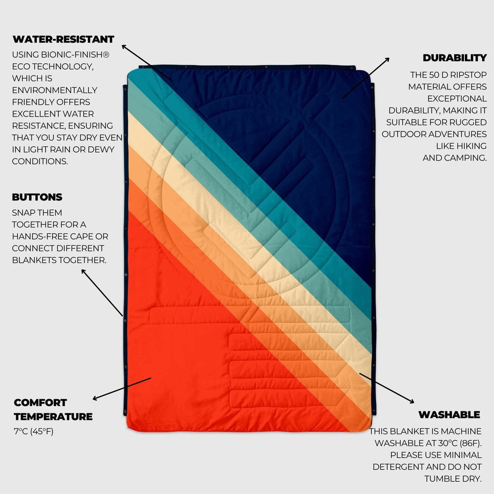 VOITED CloudTouch® Indoor/Outdoor Camping Blanket - Rainbow