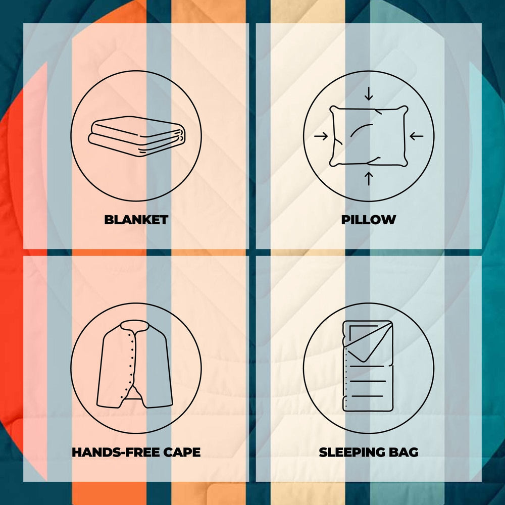 VOITED CloudTouch® Indoor/Outdoor Camping Blanket - Sunset Stripes