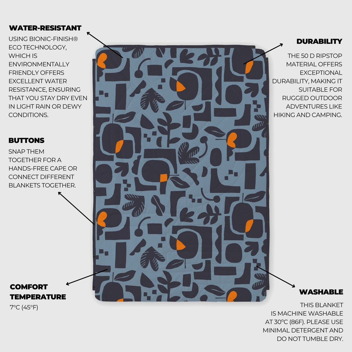 VOITED CloudTouch® Indoor/Outdoor Camping Blanket - Lush Garden