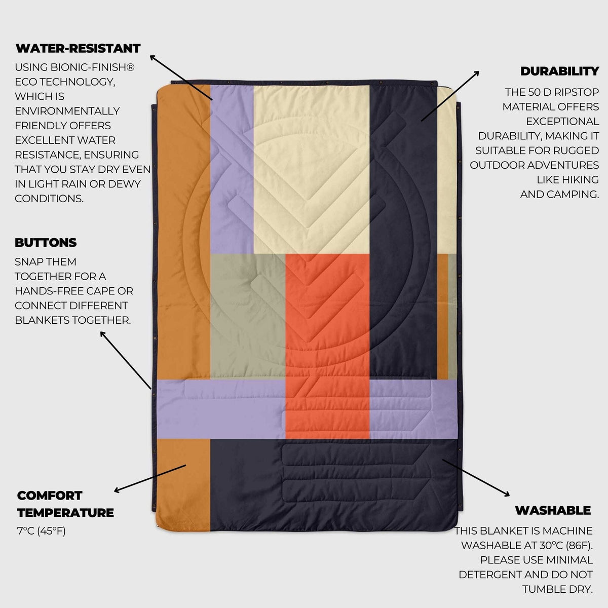 VOITED CloudTouch® Indoor/Outdoor Camping Blanket - Patch