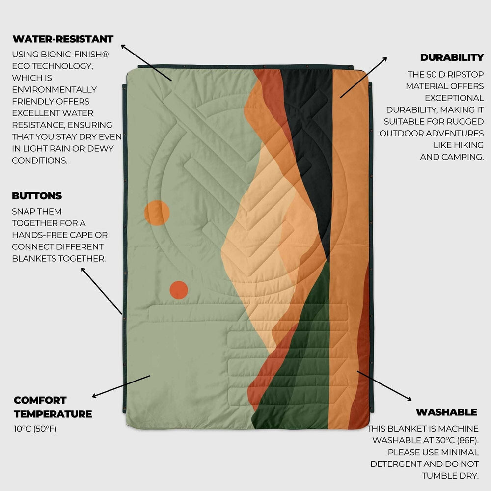 VOITED Fleece Outdoor Camping Blanket - Jasper