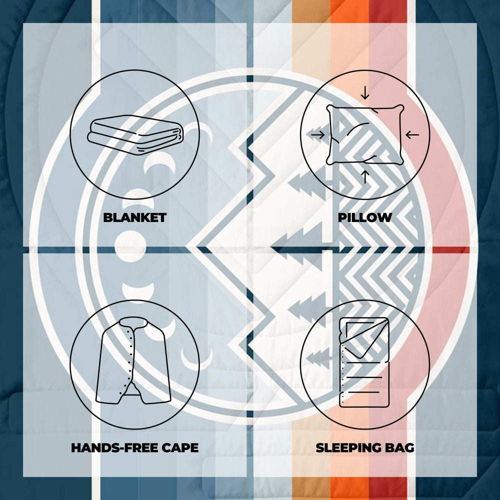 VOITED Fleece Outdoor Camping Blanket - Camp Vibes Two