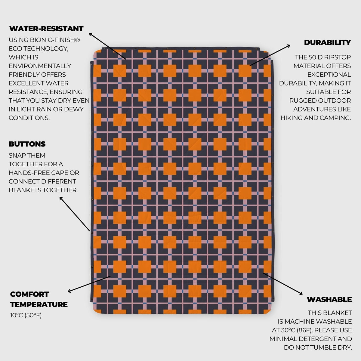 VOITED Fleece Outdoor Camping Blanket - Mellow Magic