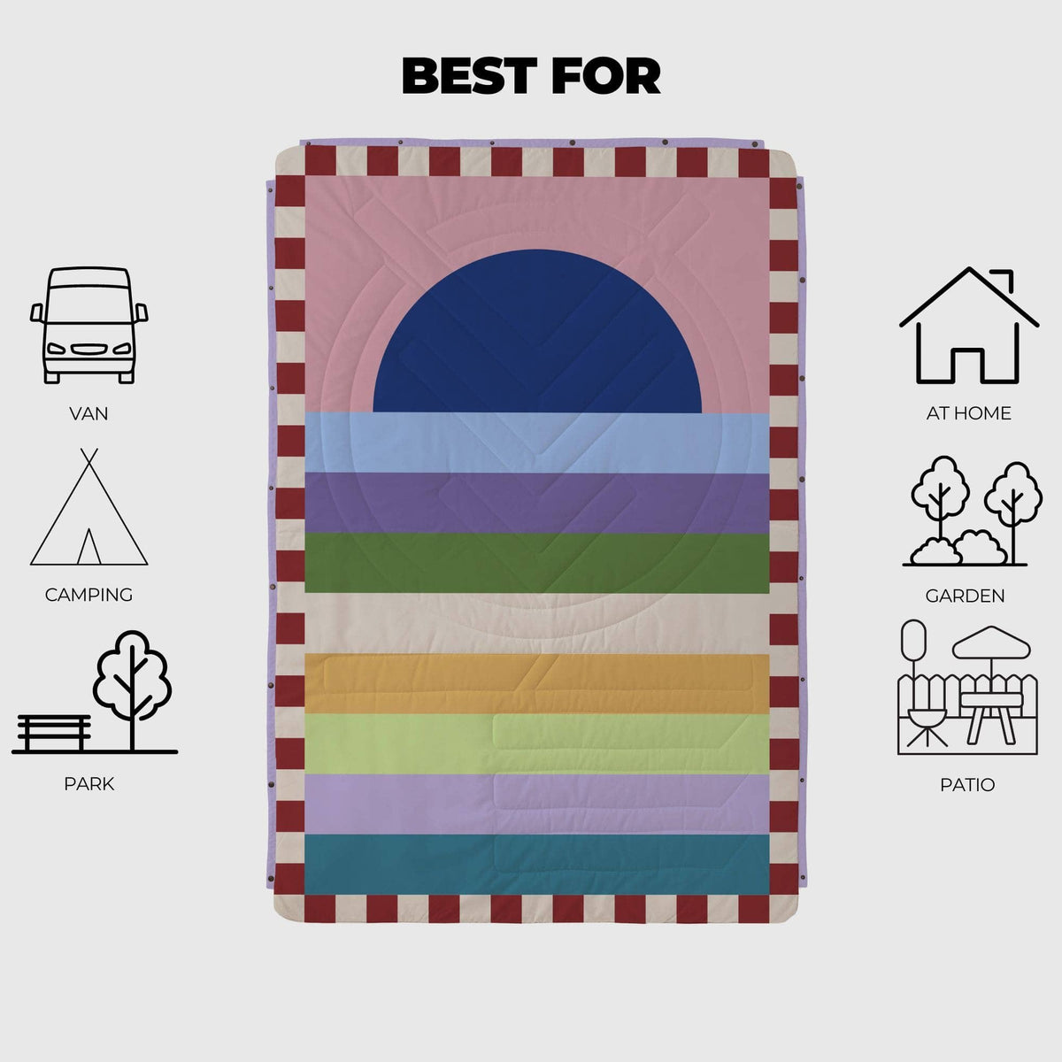 VOITED Fleece Outdoor Camping Blanket - Moon River