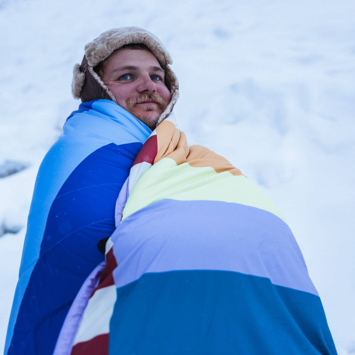 VOITED Fleece Outdoor Camping Blanket - Moon River