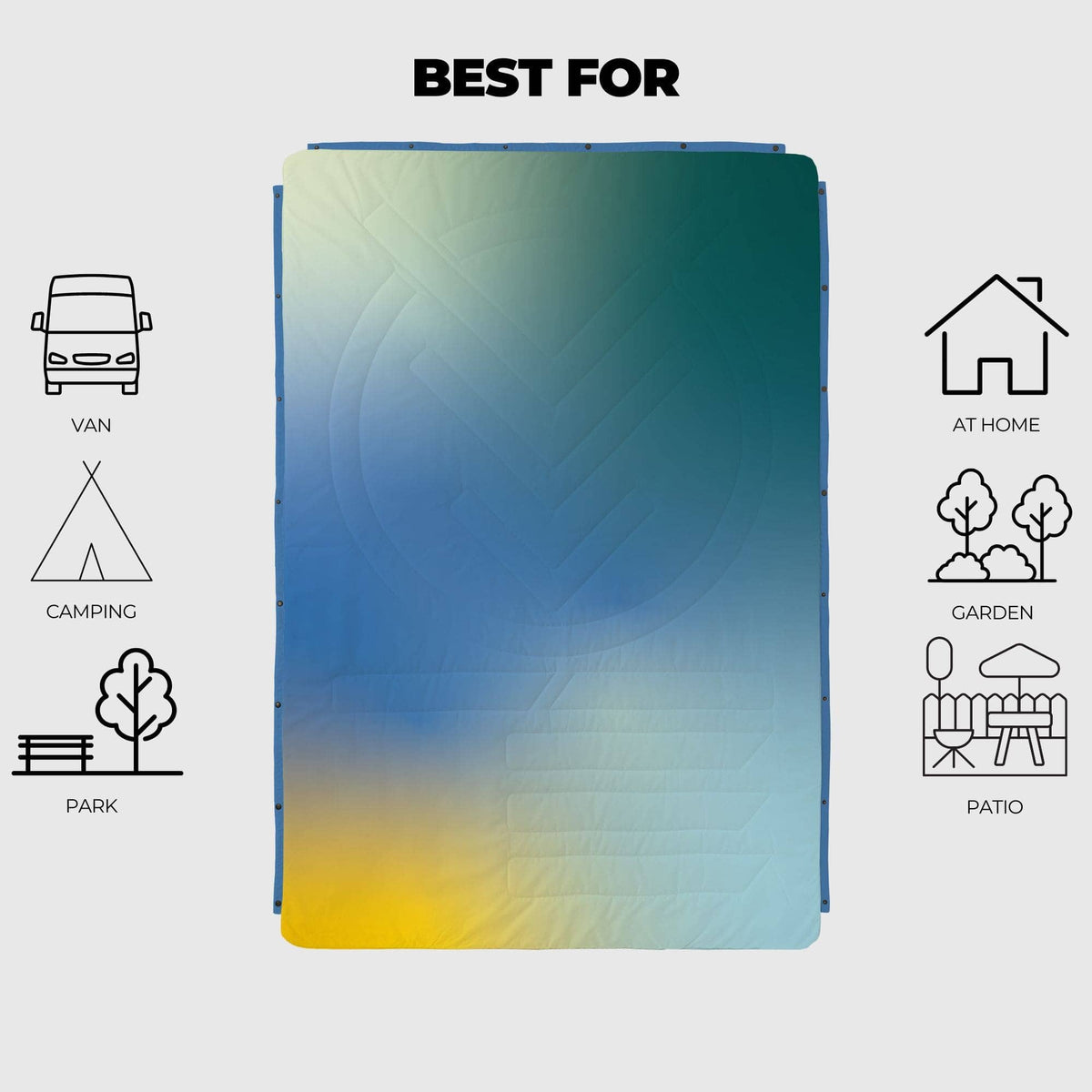 VOITED Fleece Outdoor Camping Blanket - Sea Mist