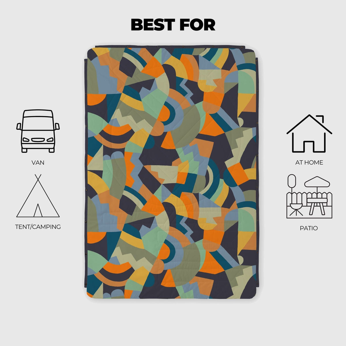 VOITED Mini Traveler Cream Indoor / Outdoor Camping Blanket - Farmers Market