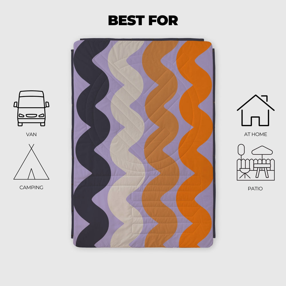 VOITED Mini Traveler Cream Indoor / Outdoor Camping Blanket - Tide