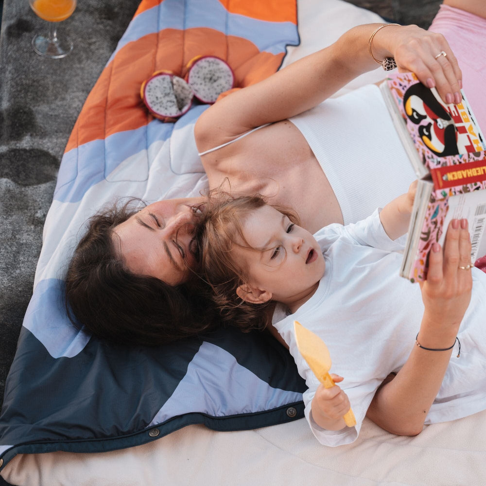 VOITED Mini Traveler Cream Indoor / Outdoor Camping Blanket - Tide