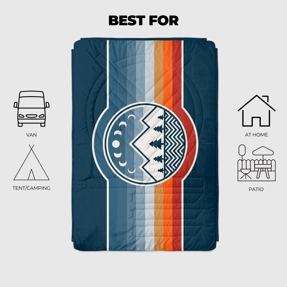 VOITED Mini Traveler Indoor / Outdoor Camping Blanket - Camp Vibes Two
