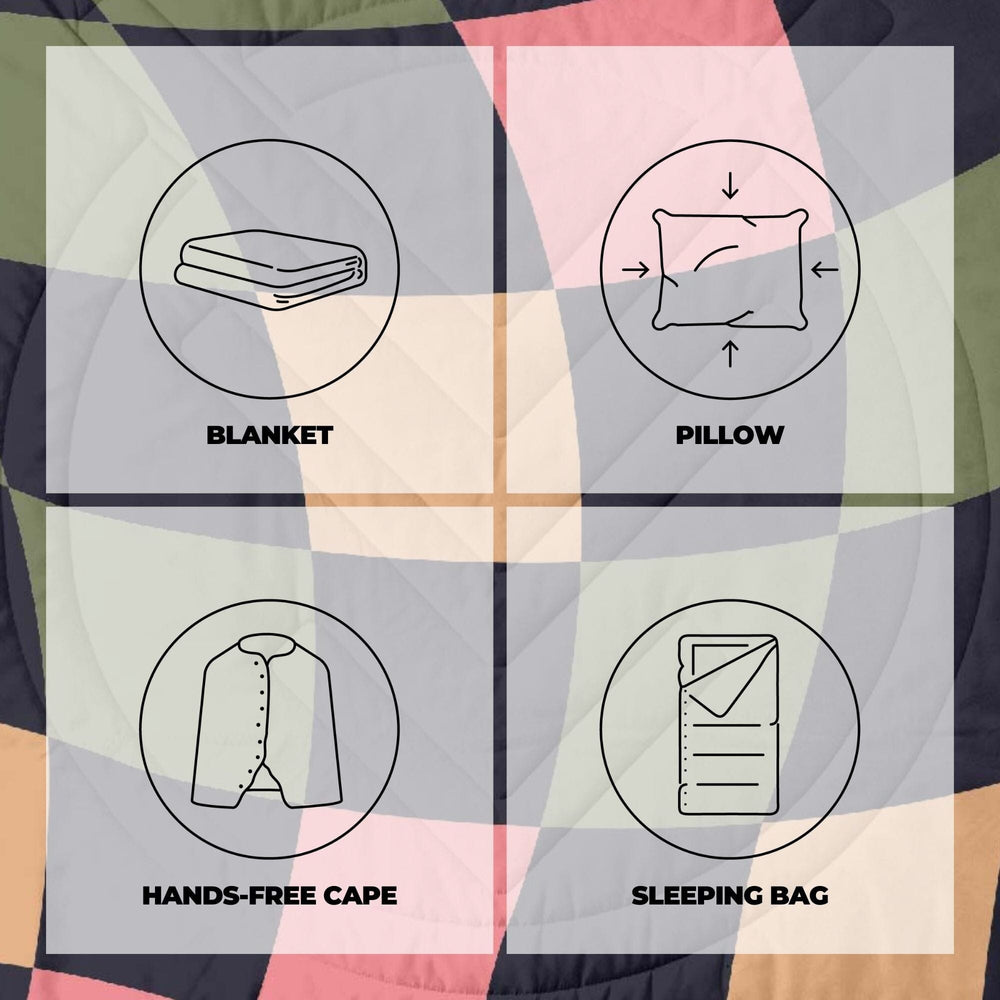 VOITED Mini Traveler Cream Indoor / Outdoor Camping Blanket - Wavecheck