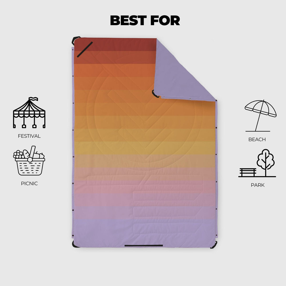 VOITED Compact Picnic & Beach Blanket - Golden Drift