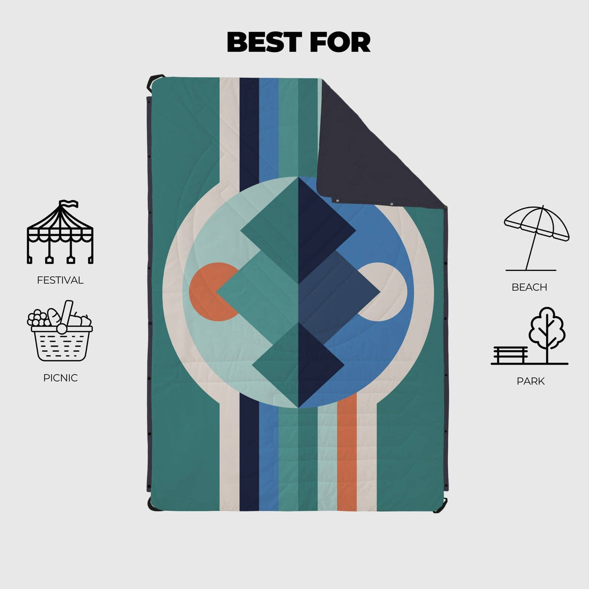 VOITED Compact Picnic & Beach Blanket - Luna Creek