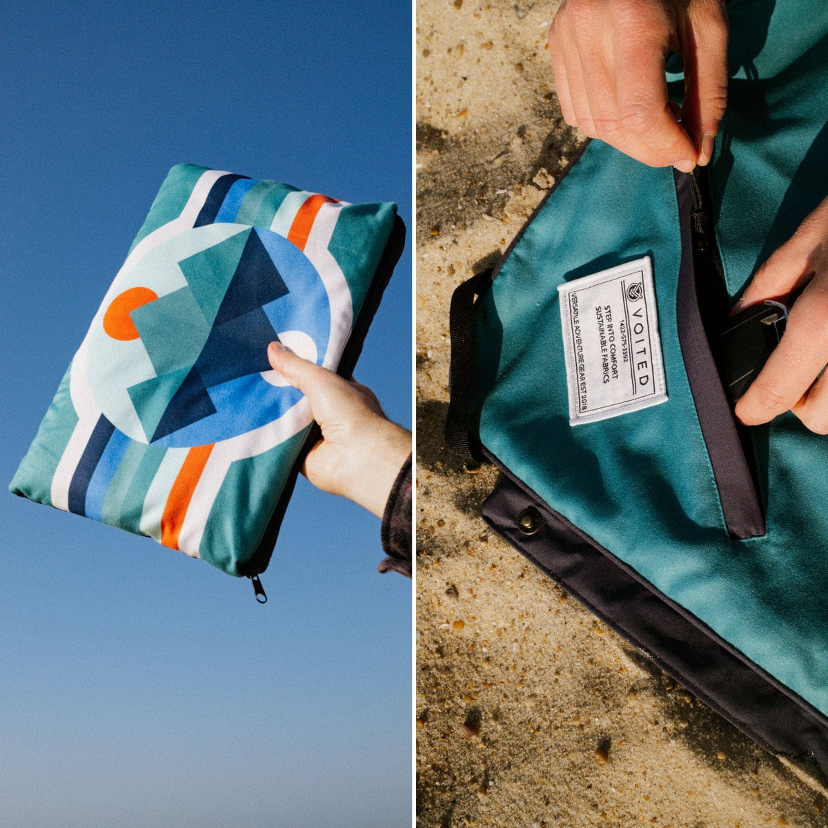 VOITED Compact Picnic & Beach Blanket - Luna Creek