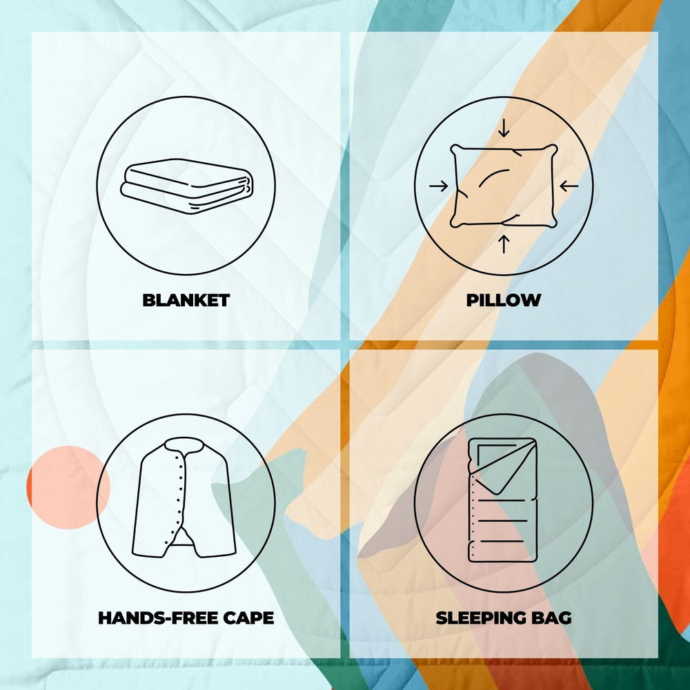 VOITED Recycled Ripstop Outdoor Camping Blanket - Blue Mountain