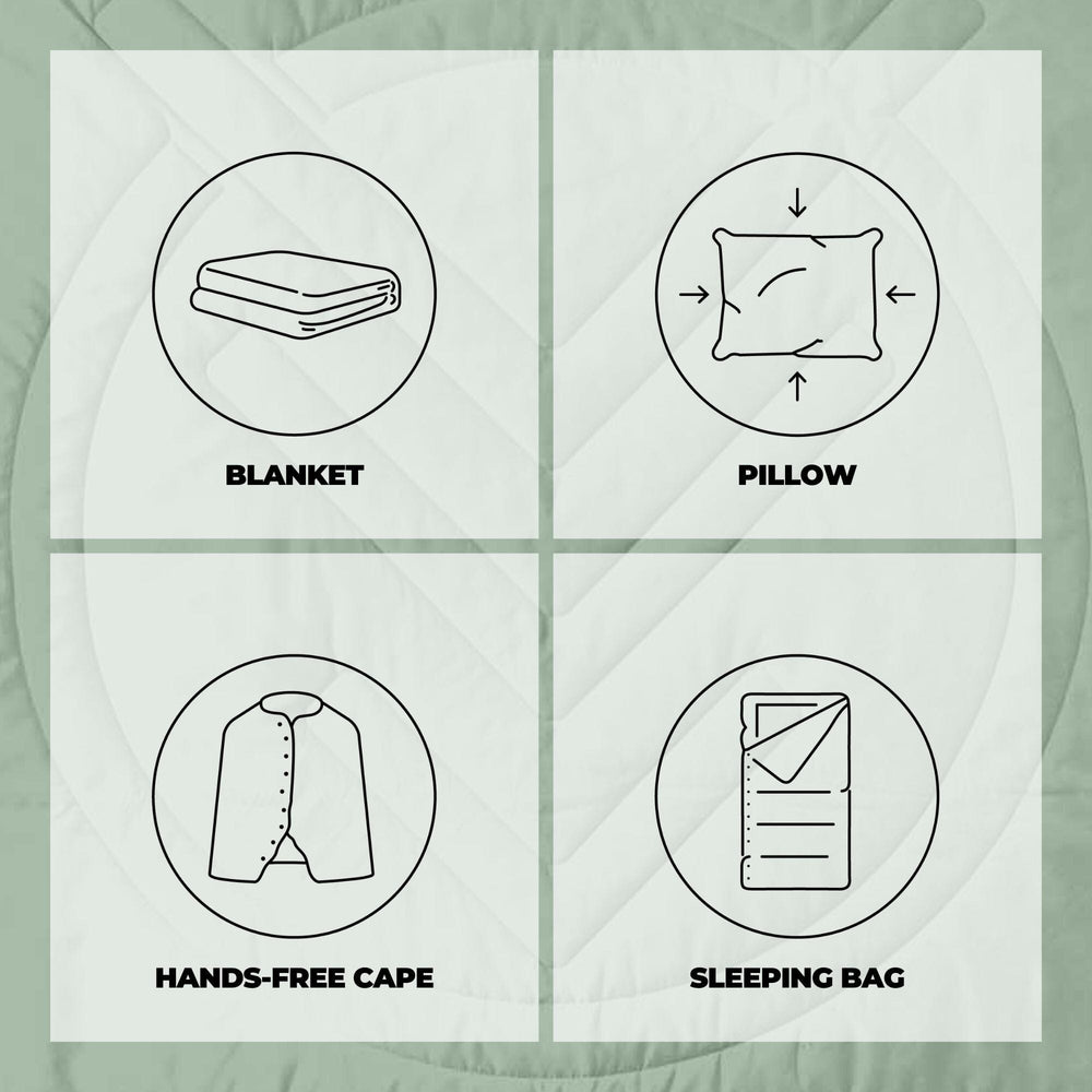 VOITED Recycled Ripstop Outdoor Camping Blanket - Cameo Green/Digital Lavender