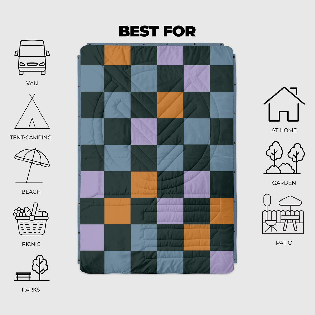 VOITED Recycled Ripstop Outdoor Camping Blanket - Cheeckers