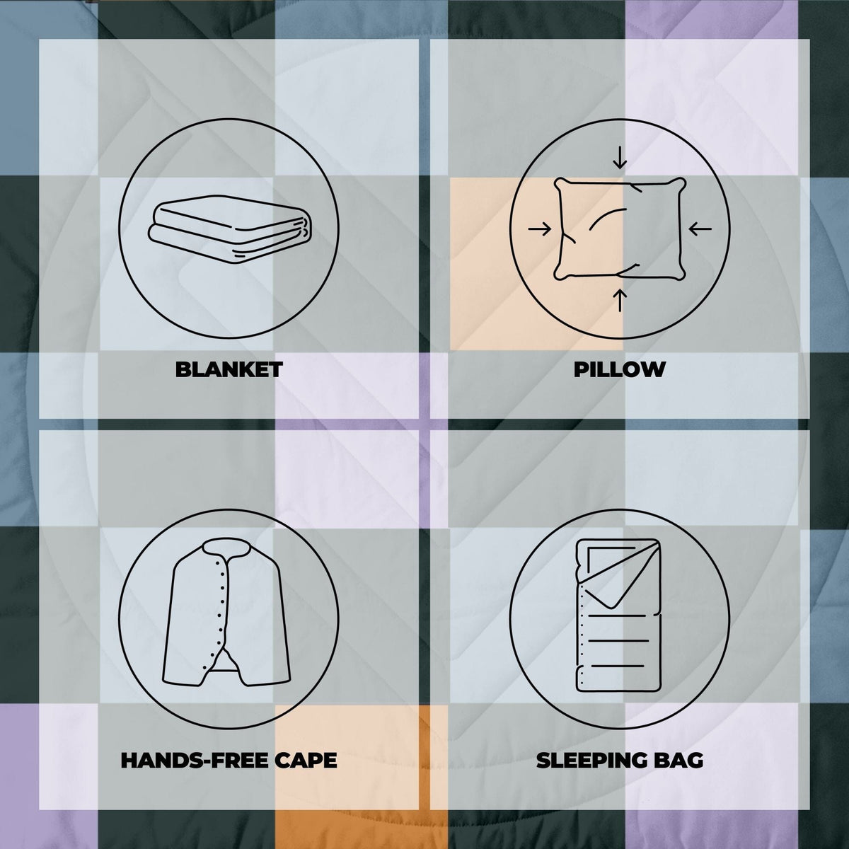VOITED Recycled Ripstop Outdoor Camping Blanket - Cheeckers