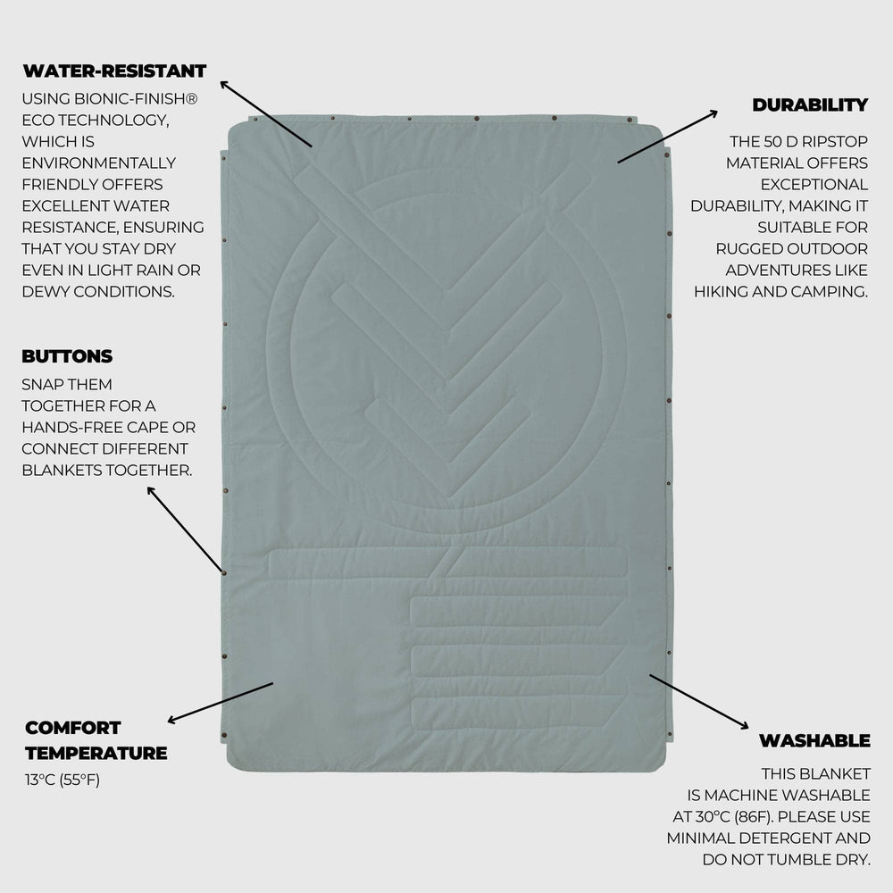 VOITED Recycled Ripstop Outdoor Camping Blanket - Eucalyptus