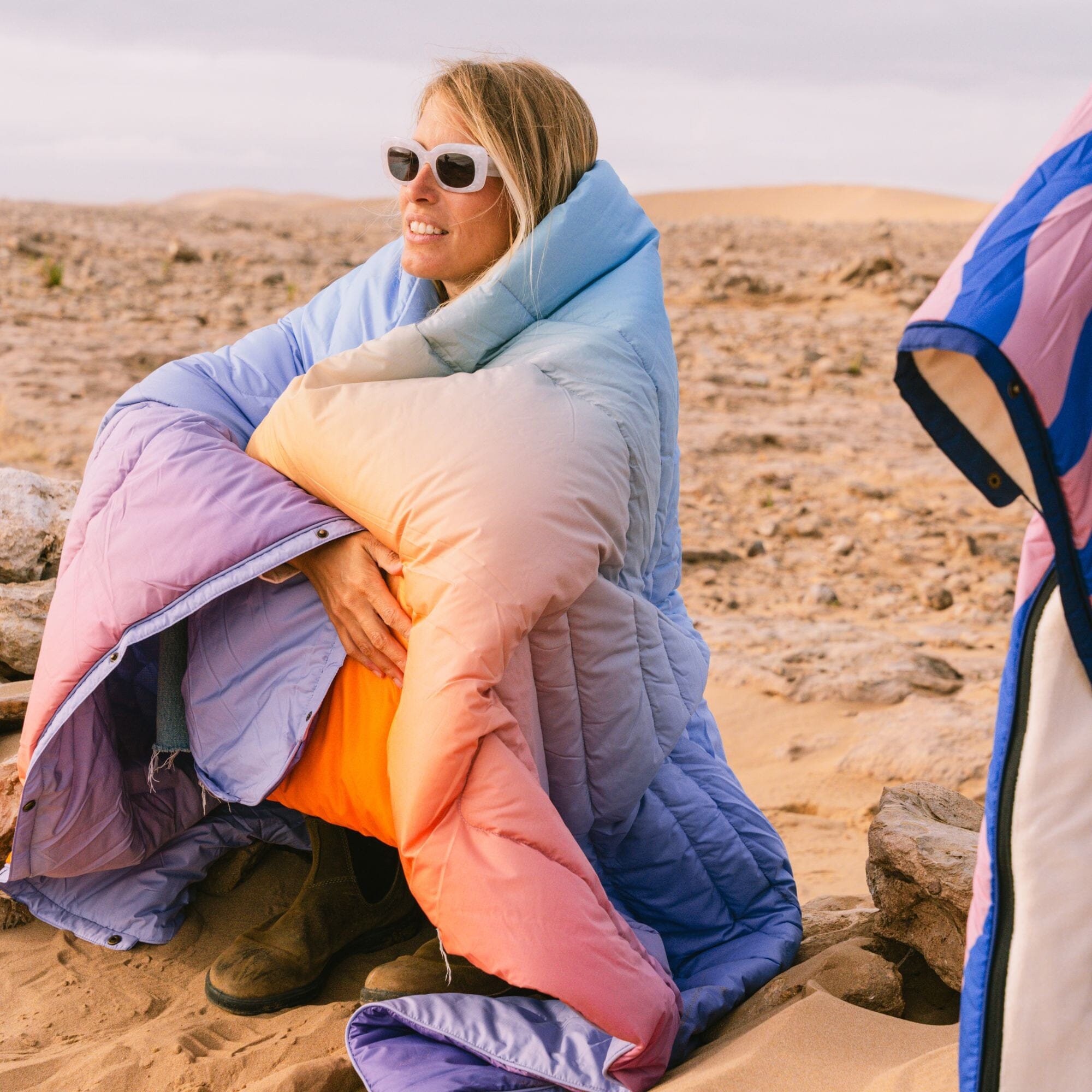 sunsetclimax Camp throw blanket ブランケット Camp throw blanket-en - sunsetclimax
